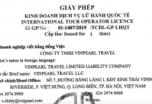Giấy phép kinh doanh lữ hành của Vinpearl Travel
